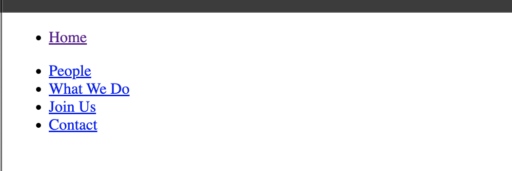 ul list navigation