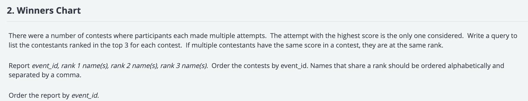 winner report challenge desctiption